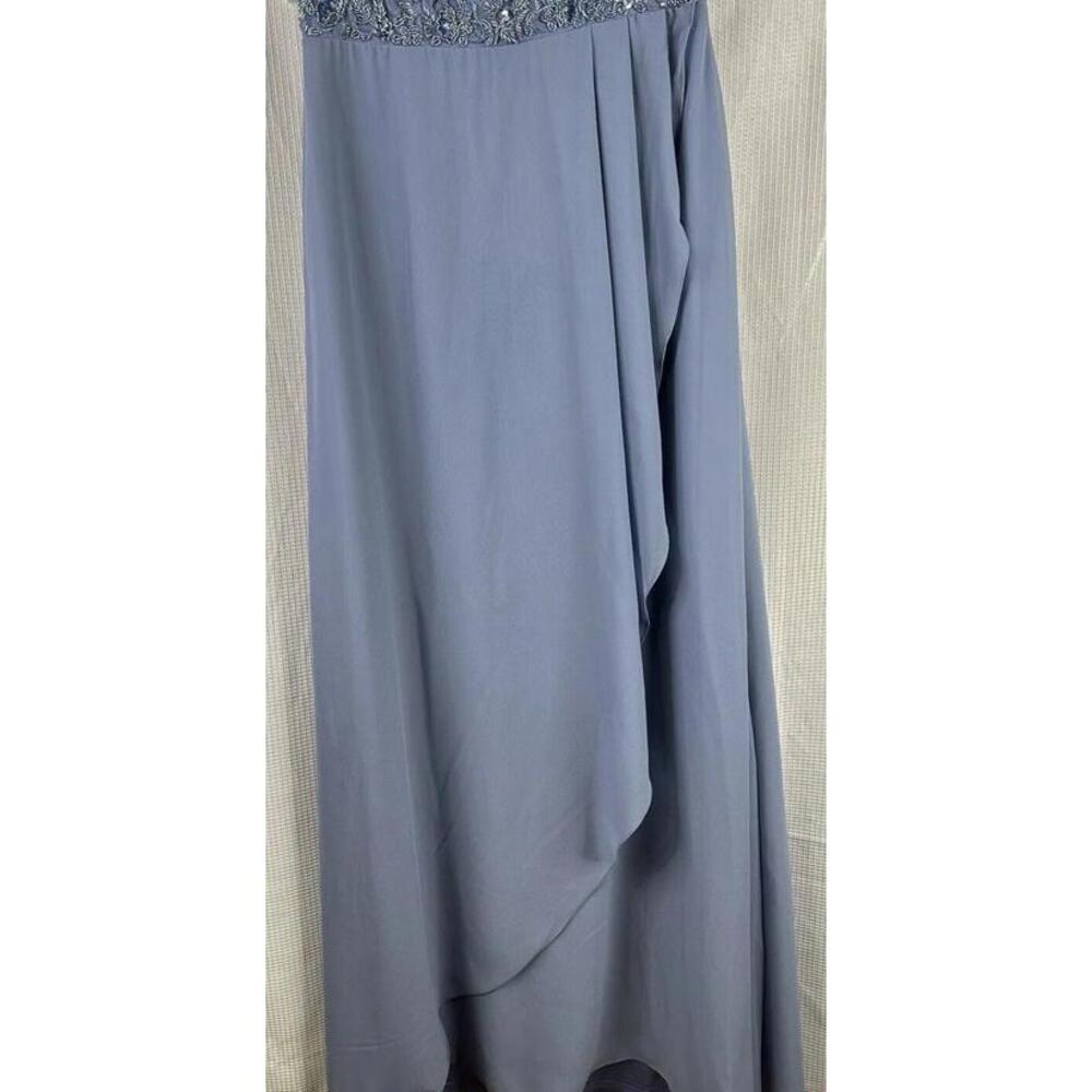 NWT Cameron Blake Womens Short Sleeve Blue Formal Full Length Dress Size Medium - Picture 3 of 9